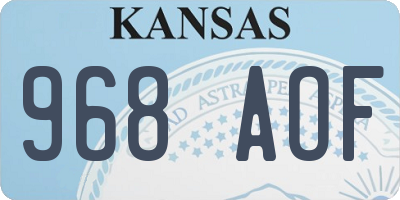 KS license plate 968AOF