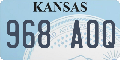 KS license plate 968AOQ