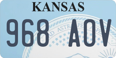 KS license plate 968AOV