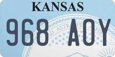 KS license plate 968AOY