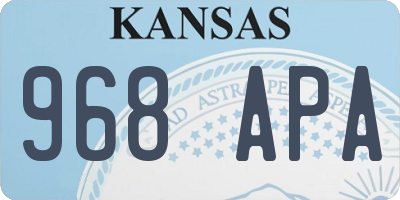 KS license plate 968APA