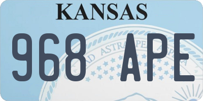 KS license plate 968APE