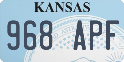KS license plate 968APF