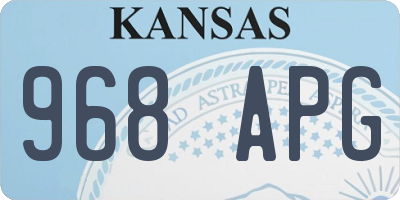 KS license plate 968APG