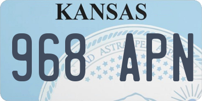 KS license plate 968APN
