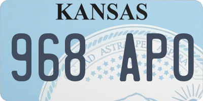 KS license plate 968APO