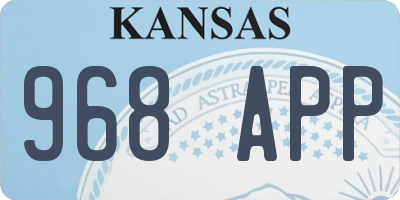 KS license plate 968APP