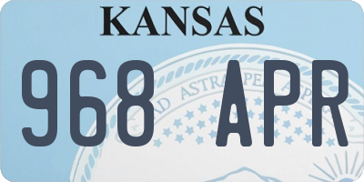 KS license plate 968APR