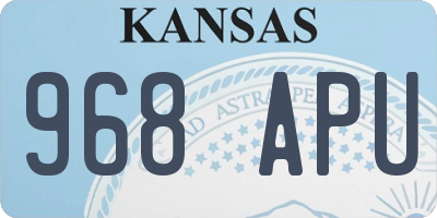 KS license plate 968APU