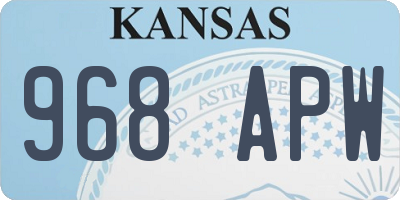 KS license plate 968APW
