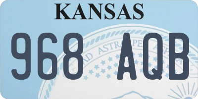 KS license plate 968AQB