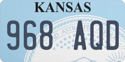 KS license plate 968AQD