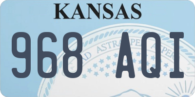 KS license plate 968AQI