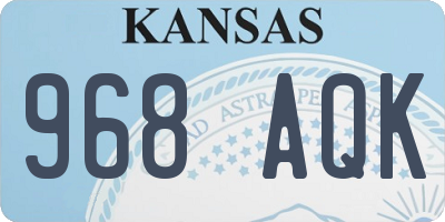 KS license plate 968AQK