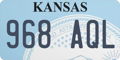 KS license plate 968AQL