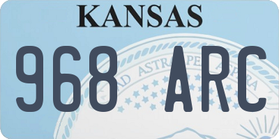 KS license plate 968ARC