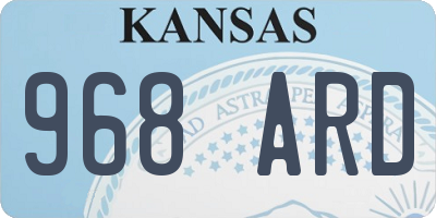 KS license plate 968ARD