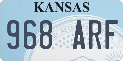 KS license plate 968ARF