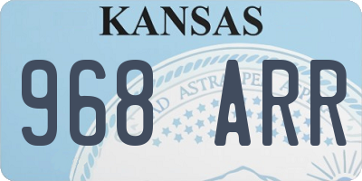 KS license plate 968ARR