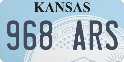 KS license plate 968ARS