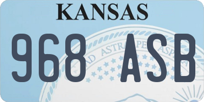 KS license plate 968ASB