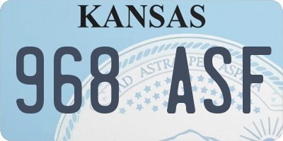 KS license plate 968ASF