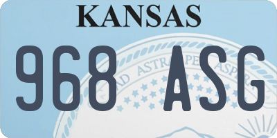 KS license plate 968ASG