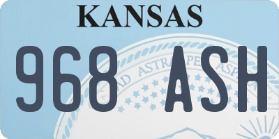 KS license plate 968ASH