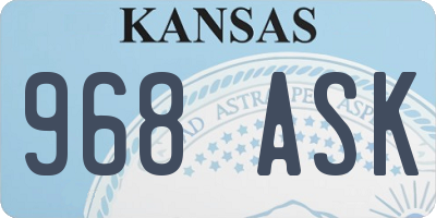 KS license plate 968ASK