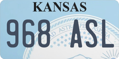 KS license plate 968ASL