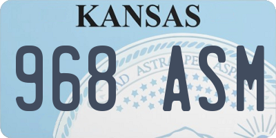KS license plate 968ASM
