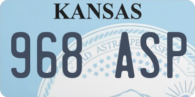 KS license plate 968ASP