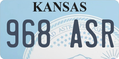 KS license plate 968ASR