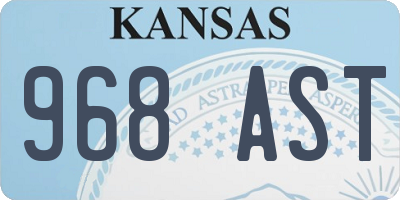 KS license plate 968AST