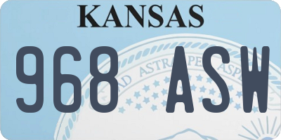 KS license plate 968ASW