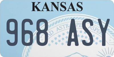 KS license plate 968ASY