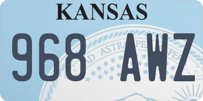 KS license plate 968AWZ