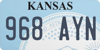KS license plate 968AYN
