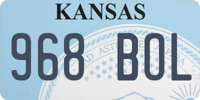 KS license plate 968BOL