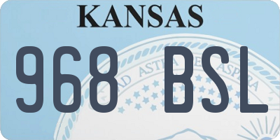 KS license plate 968BSL