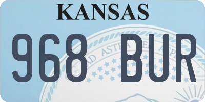 KS license plate 968BUR