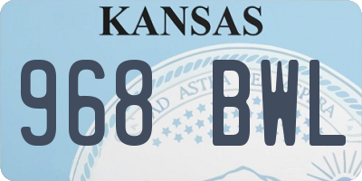 KS license plate 968BWL