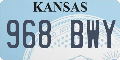 KS license plate 968BWY