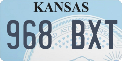 KS license plate 968BXT