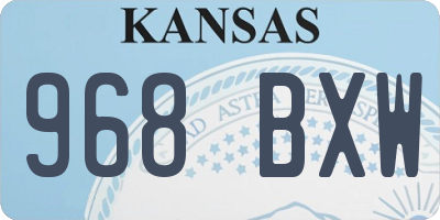 KS license plate 968BXW