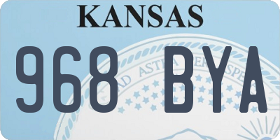 KS license plate 968BYA