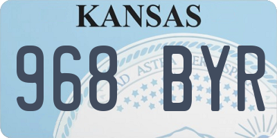 KS license plate 968BYR