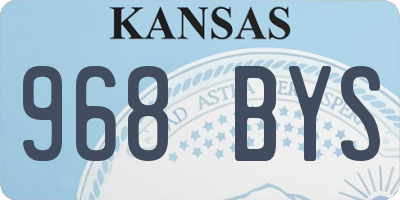 KS license plate 968BYS