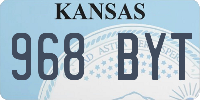 KS license plate 968BYT