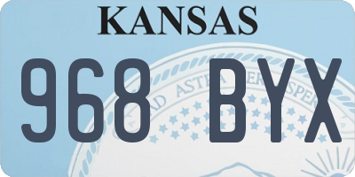 KS license plate 968BYX